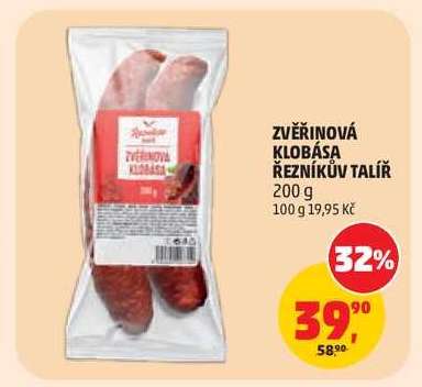 Zvěřinová klobása Řezníkův talíř