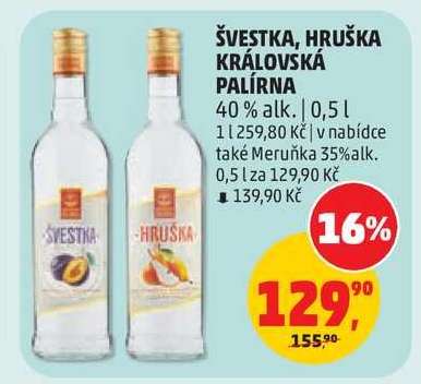 ŠVESTKA, HRUŠKA KRÁLOVSKÁ PALÍRNA