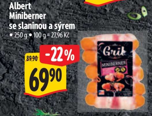 Albert Miniberner se slaninou a sýrem