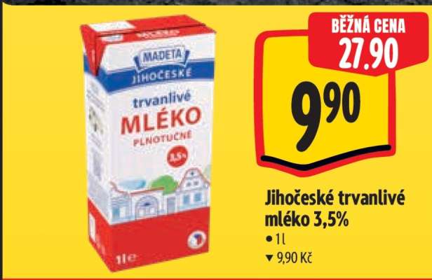 Jihočeské Trvanlivé mléko 3,5%
