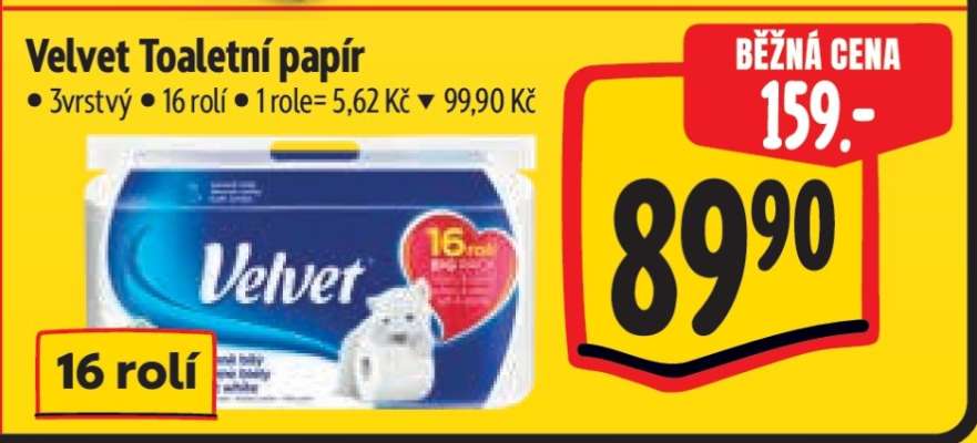 Velvet Toaletní papír