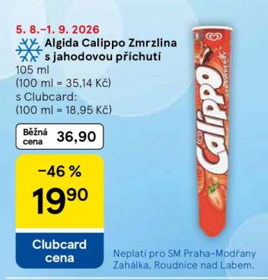 Algida Calippo Zmrzlina s jahodovou příchutí