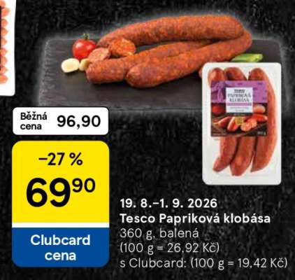 Tesco Papriková klobása