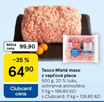 Tesco Mleté maso z vepřové plece