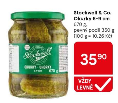 Stockwell & Co. Okurky 6-9 cm