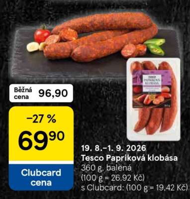 Tesco Papriková klobása
