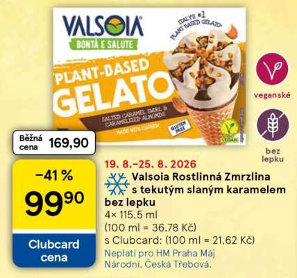 Valsoia Rostlinná Zmrzlina s tekutým slaným karamelem bez lepku