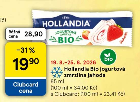 Hollandia Bio jogurtová zmrzlina jahoda