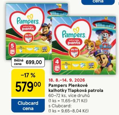 Pampers Plenkové kalhotky Tlapková patrola
