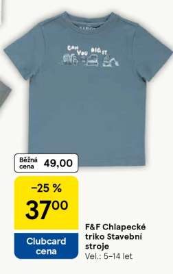 F&F Chlapecké triko Stavební stroje