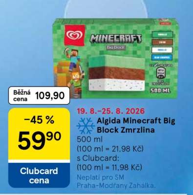 Algida Minecraft Big Block Zmrzlina