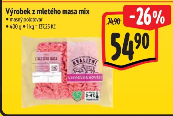 Výrobek z mletého masa – mix