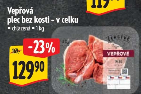 Vepřová plec bez kosti v celku