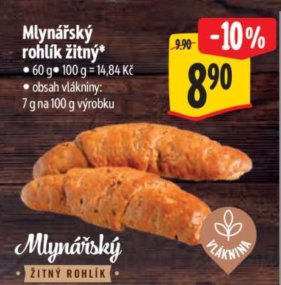 Mlynářský rohlík žitný