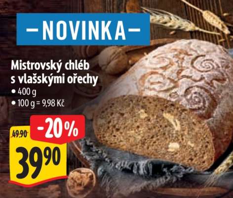 Mistrovský chléb s vlašskými ořechy