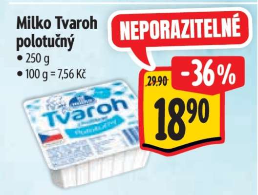 Milko Tvaroh polotučný