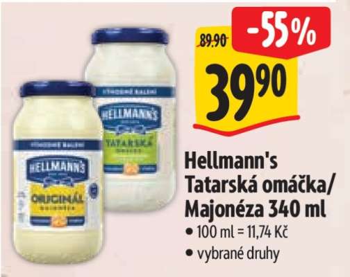 Hellmann's Tatarská omáčka/Majonéza 340 ml