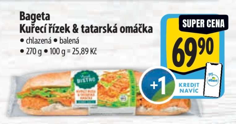 Bageta Kuřecí řízek & tatarská omáčka