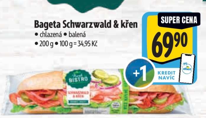 Bageta Schwarzwald & křen