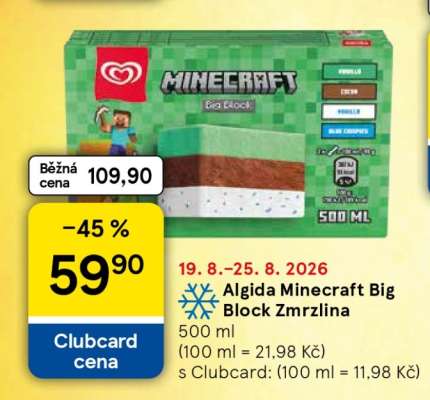 Algida Minecraft Big Block Zmrzlina