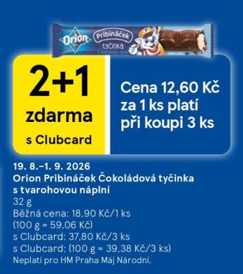 Orion Pribináček Čokoládová tyčinka s tvarohovou náplní