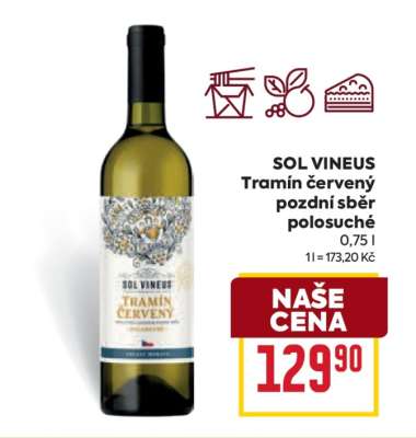 SOL VINEUS Tramín červený Pozdní sběr polosuché