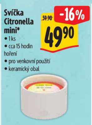 Svíčka Citronella mini
