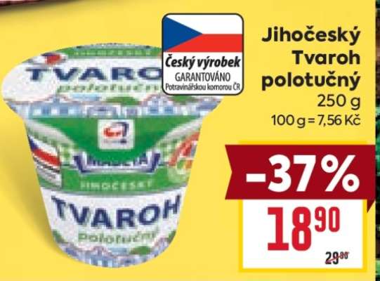 Jihočeský Tvaroh polotučný