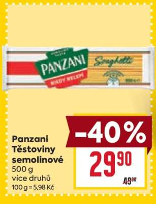 Panzani Těstoviny semolinové