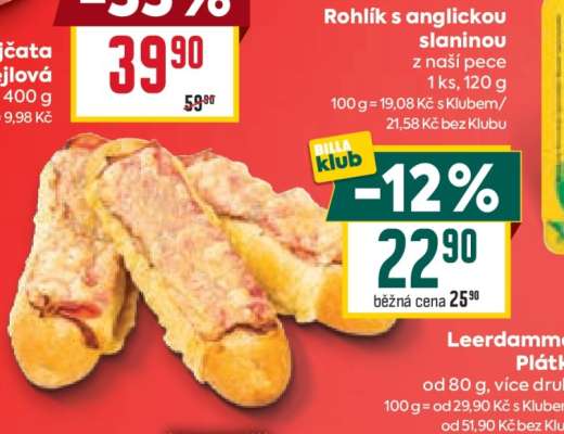 Rohlík s anglickou slaninou