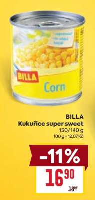 BILLA Kukuřice super sweet