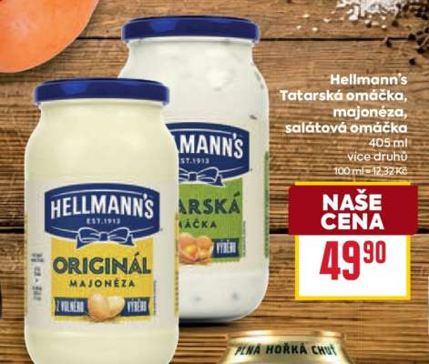 HELLMANN'S Tatarská omáčka/Majonéza/Salátová omáčka