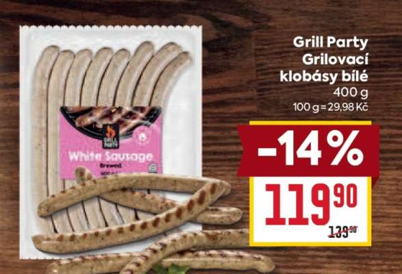 Grill Party Grilovací klobásy bílé