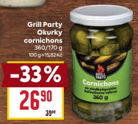 Grill Party Okurky cornichons