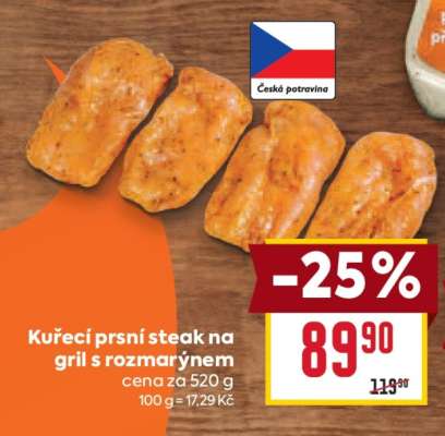 Kuřecí prsní steak na gril s rozmarýnem