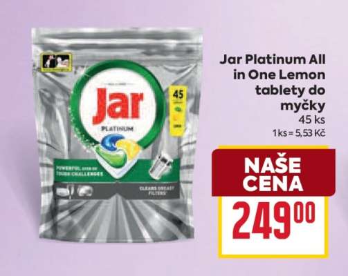 Jar Platinum All in One Lemon tablety do myčky