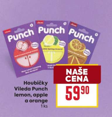 Houbičky Vileda Punch lemon, apple a orange