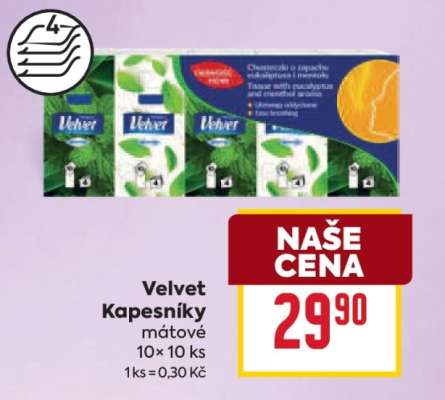 Velvet Kapesníky mátové