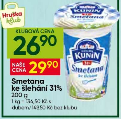 Smetana ke šlehání 31 %