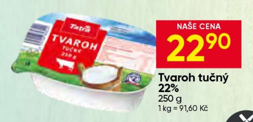 Tvaroh tučný 22%