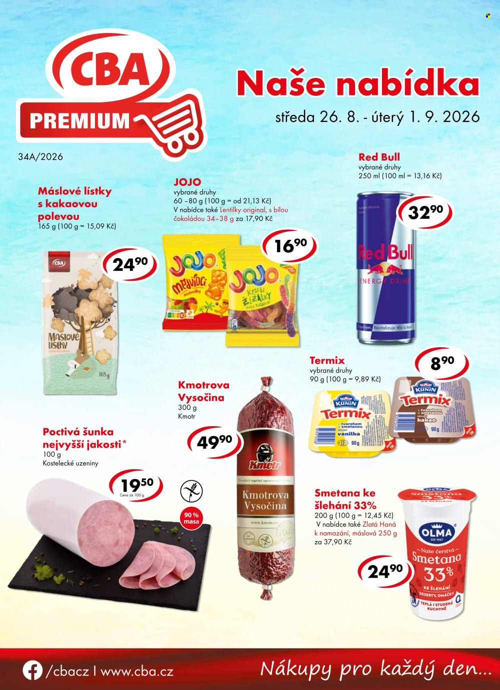 Leták CBA Premium - 26.8.2026 - 1.9.2026. Strana 1