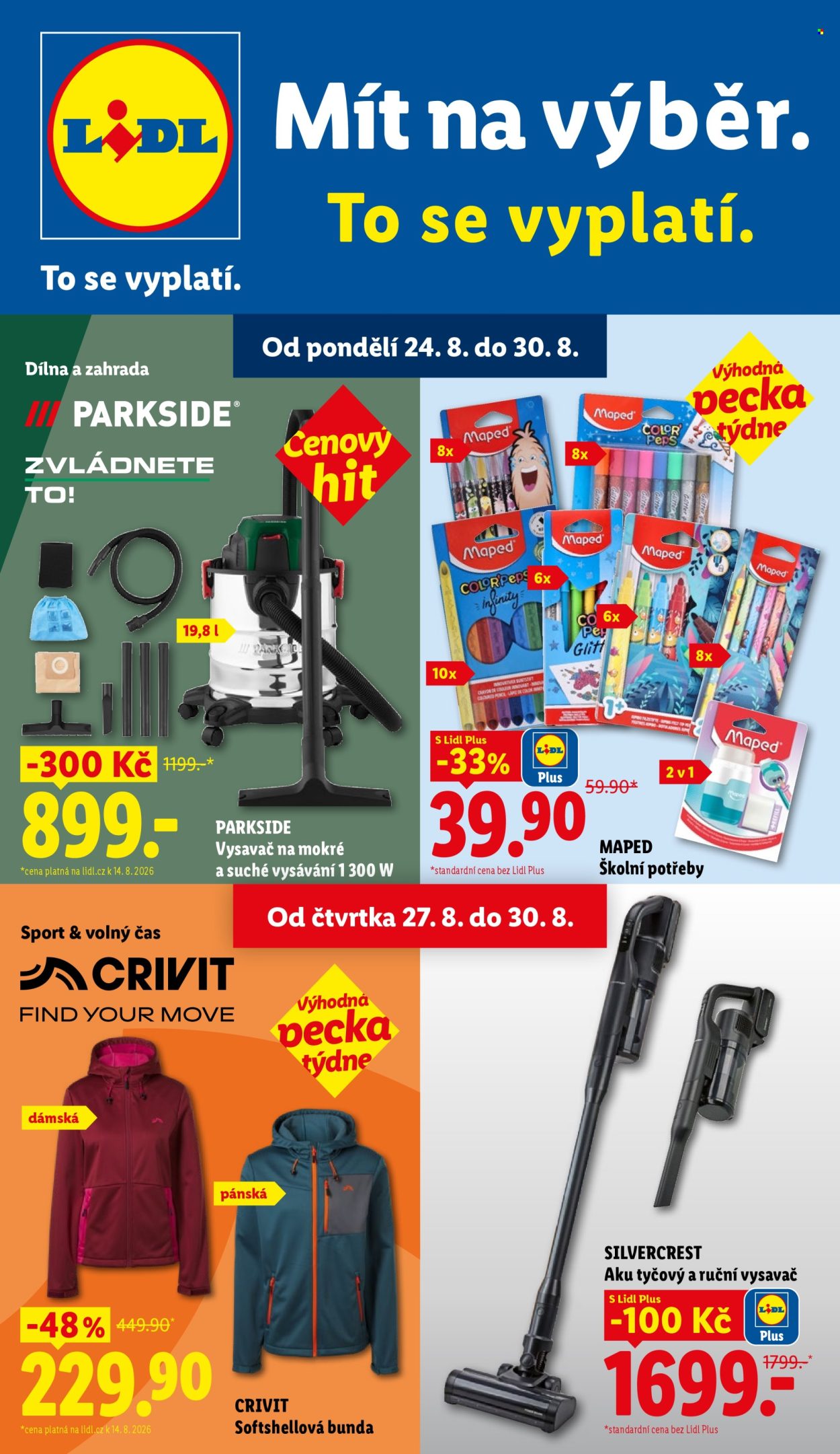 Leták Lidl - 24.8.2026 - 30.8.2026. Strana 1