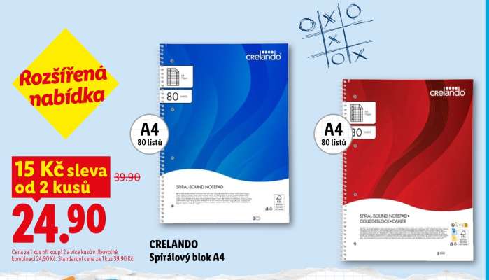 CRELANDO Spirálový blok A4