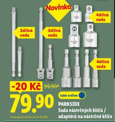 PARKSIDE Sada nástrčných klíčů / adaptérů na nástrčné klíče