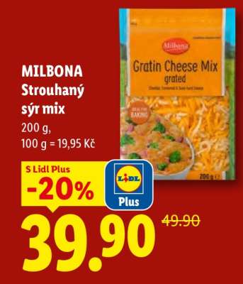 MILBONA Strouhaný sýr mix