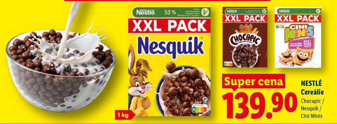 NESTLÉ Cereálie Chocapic / Nesquik / Cini Minis