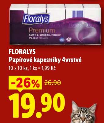 FLORALYS Papírové kapesníky 4vrstvé