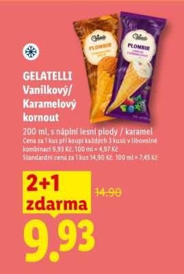 GELATELLI Vanilkový/Karamelový kornout