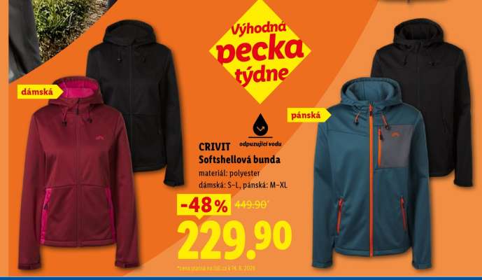 CRIVIT SOFTSHELLOVÁ BUNDA