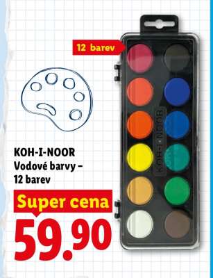 KOH-I-NOOR Vodové barvy – 12 barev